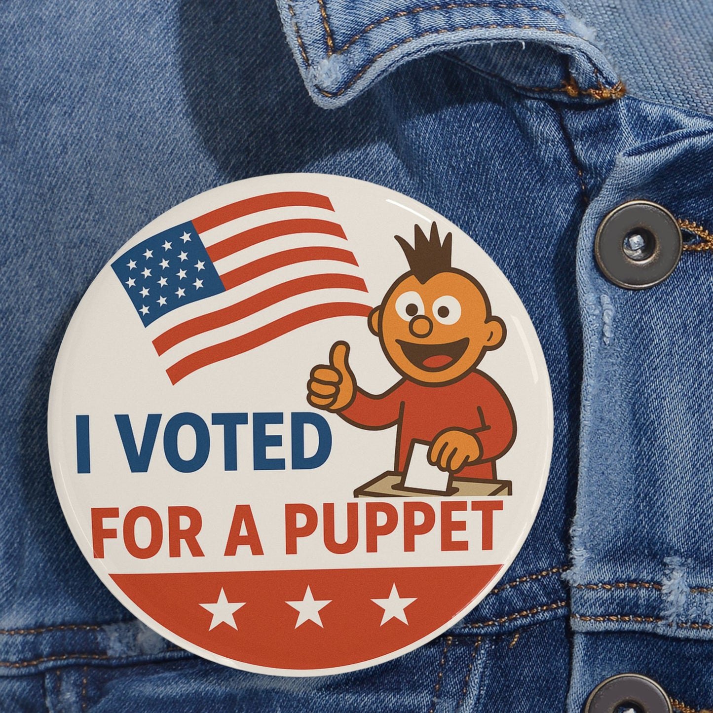 I Voted for a Puppet 3.5” Pin