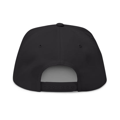 Slug Life Embroidered Flat Bill Cap | Gothic White Text Snapback
